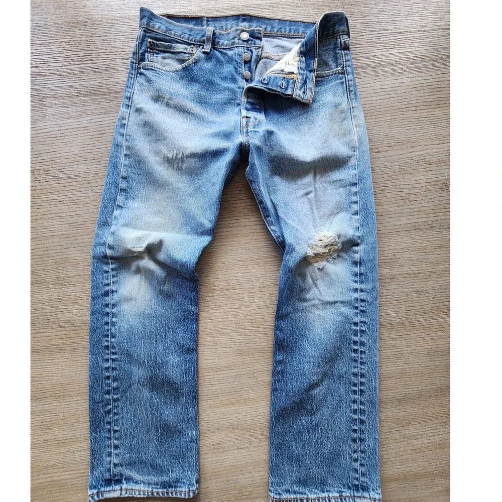 VTG INSPIRED Levis 501 Distressed Button Fly Jeans.Y2K Streetwear Ingritty boho